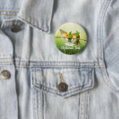 Europese bijeneter-kleurige vogel ronde button 5,7 cm (In situ)