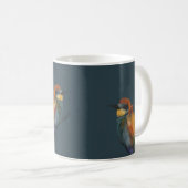 Europese bijeneter op donker blauwgroen koffiemok (Voorkant rechts)