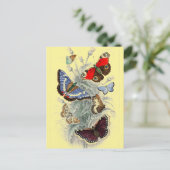  Europese Butterflies Illustratie Briefkaart (Staand voorkant)