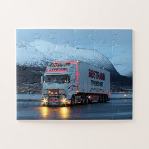 Europese Cab Over Big Rig 18 Wheeler Mountain Run Legpuzzel