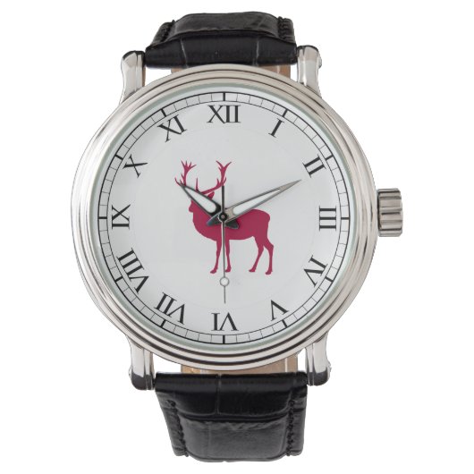 Europese edelherten kerst of hert feest horloge (Voorkant)