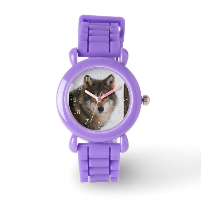 Europese grijze wolf horloge (Voorkant)