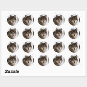 Europese grijze wolf ronde sticker (Vel)