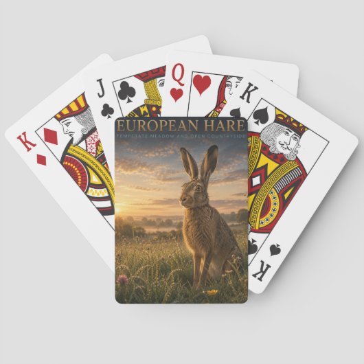 Europese Haas Weide DIEREN Pokerkaarten (Achterkant)
