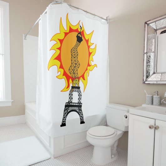 Europese hittegolf douchegordijn (In situ)