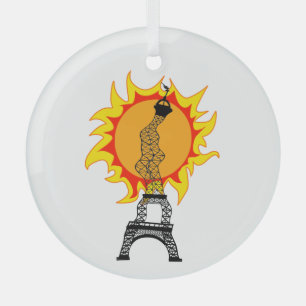 Europese hittegolf glas ornament