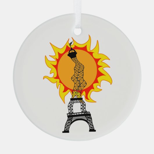 Europese hittegolf glas ornament (Achterkant)