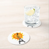 Europese hittegolf ronde kartonnen onderzetter (Insitu)