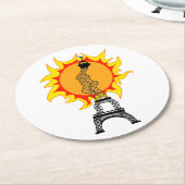 Europese hittegolf ronde kartonnen onderzetter (Gebogen)