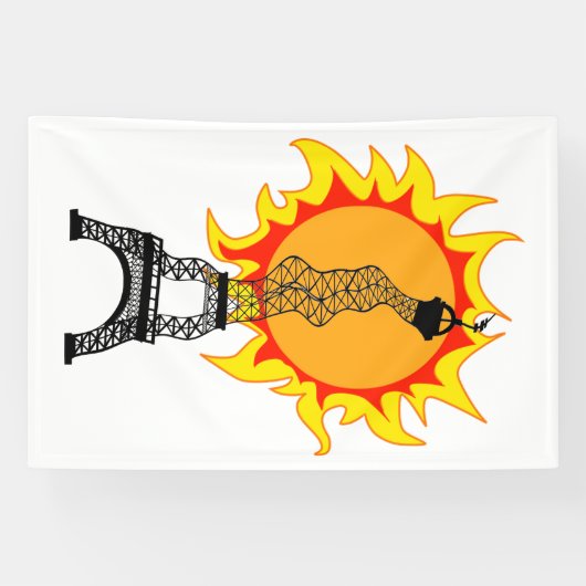 Europese hittegolf spandoek (Horizontaal)