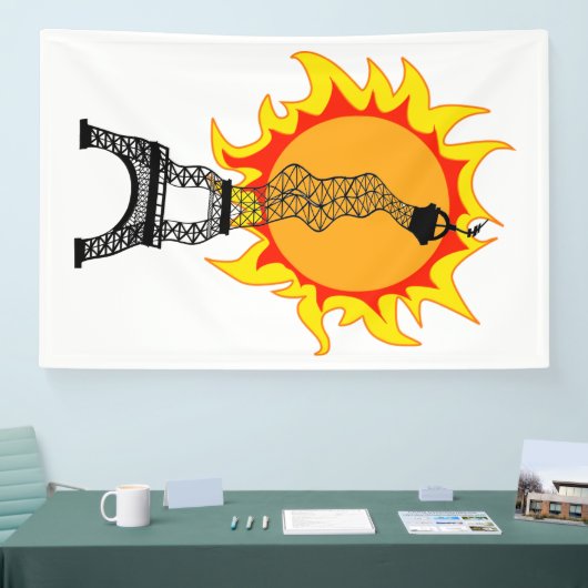 Europese hittegolf spandoek (Beurs)