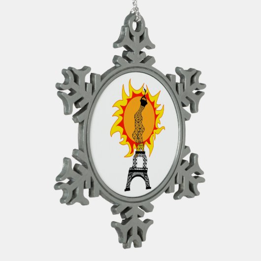 Europese hittegolf tin sneeuwvlok ornament (Links)