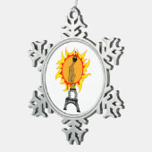 Europese hittegolf tin sneeuwvlok ornament (Rechts)