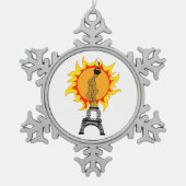 Europese hittegolf tin sneeuwvlok ornament (Voorkant)