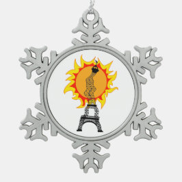 Europese hittegolf tin sneeuwvlok ornament