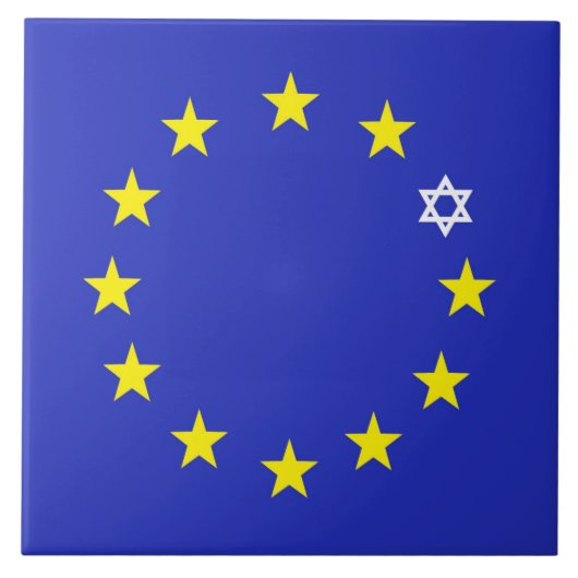 Europese joodse vlag tegeltje (Voorkant)