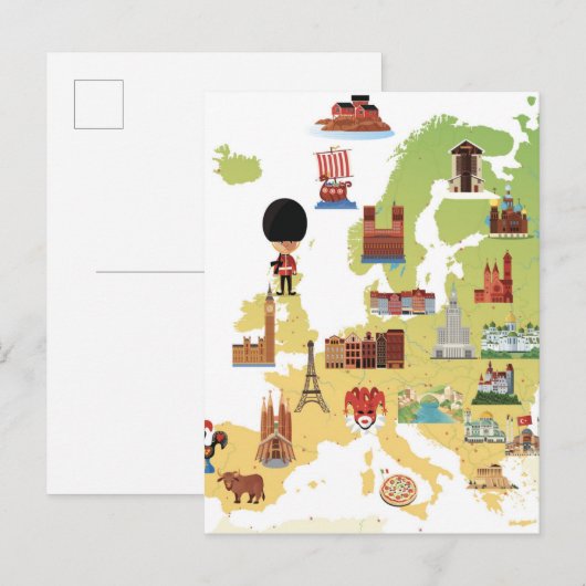 Europese kaart van de Cartoon (Voorkant / Achterkant)