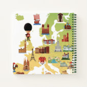 Europese kaart van de Cartoon Notitieboek (Achterkant)