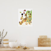 Europese kaart van de Cartoon Poster (Keuken)