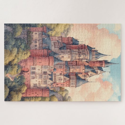 europese kasteelstad legpuzzel (Horizontaal)