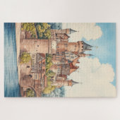 europese kasteelstad legpuzzel (Horizontaal)