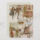 Europese kerst Kaart Pearl Shimmer (Voorkant / Achterkant)