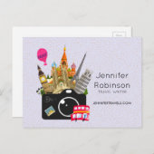 Europese landmerken met camera briefkaart (Voorkant / Achterkant)