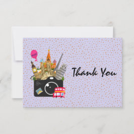 Europese landmerken met camera Dank u Bedankkaart