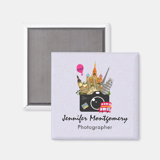 Europese landmerken met camera magneet (Voorkant / Achterkant)