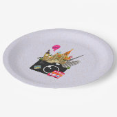 Europese landmerken met camera papieren bordje (Gekanteld)