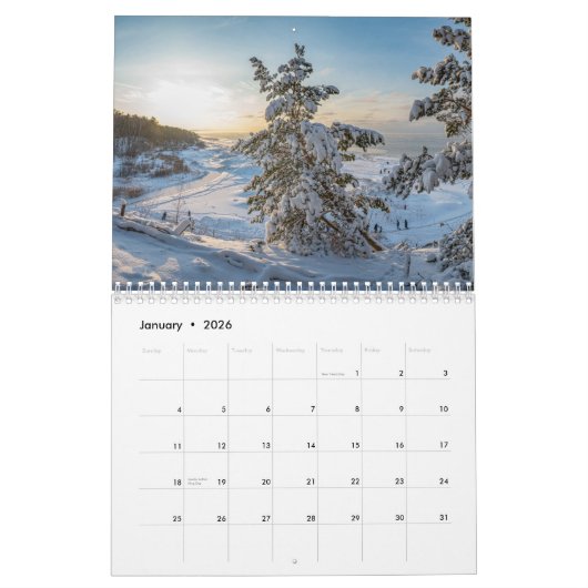 Europese landschappen kalender (Jan 2026)