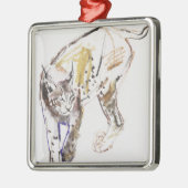 Europese Lynx Metalen Ornament (Links)