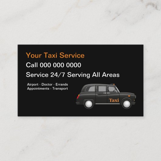Europese moderne taxidienst visitekaartje (Voorkant)