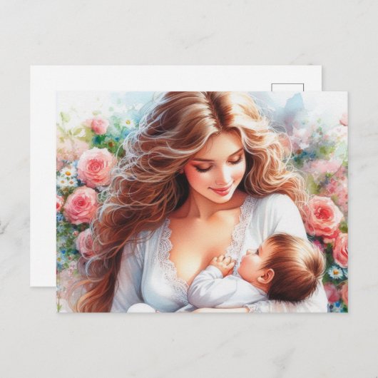 Europese moeder 2 briefkaart (Voorkant / Achterkant)