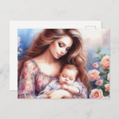 Europese moeder 4 briefkaart (Voorkant / Achterkant)