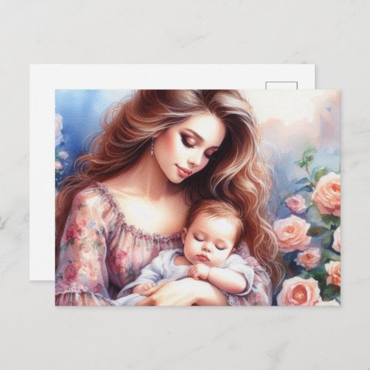 Europese moeder 4 briefkaart (Voorkant / Achterkant)