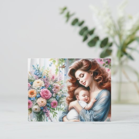 Europese moeder 7 briefkaart (Staand voorkant)