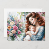 Europese moeder 7 briefkaart (Voorkant / Achterkant)