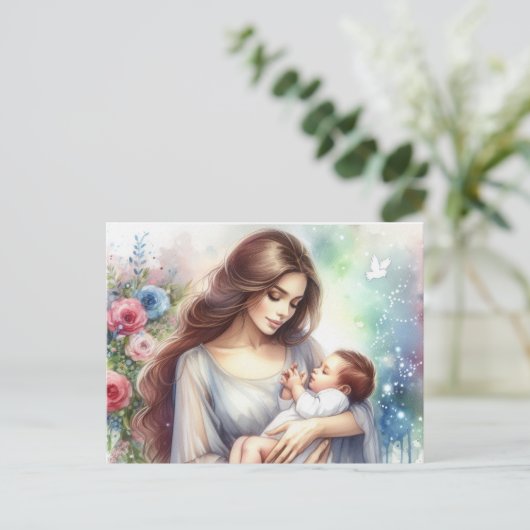 Europese moeder 9 briefkaart (Staand voorkant)