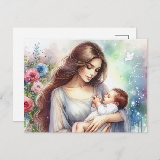 Europese moeder 9 briefkaart (Voorkant / Achterkant)