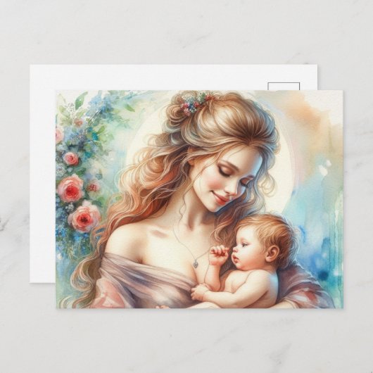 Europese moeder briefkaart (Voorkant / Achterkant)
