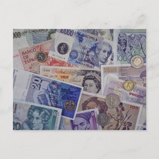 Europese munt briefkaart (Voorkant)
