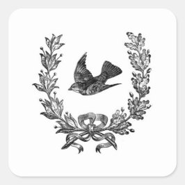 Europese "Oude Wereld" Stickers - Vogel/Krans