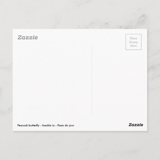 Europese pacockvlinder briefkaart (Achterkant)