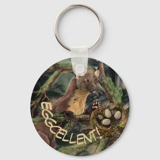 Europese pine Marten Sleutelhanger (Voorkant)