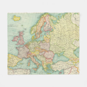 Europese politieke kaart fleece deken