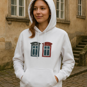 Europese raam sierlijke architecturale kunst hoodie