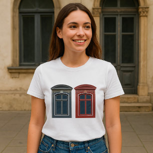 Europese raam weelderige architecturale kunst t-shirt