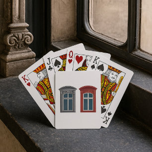 Europese raamrijke architecturale kunst pokerkaarten