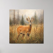 Europese reeënbok-wildschilderij canvas afdruk (Voorkant)